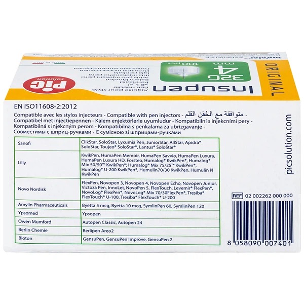 Đầu kim tiêm tiểu đường PIC Insupen Original dùng để gắn vào đầu bút tiêm insulin