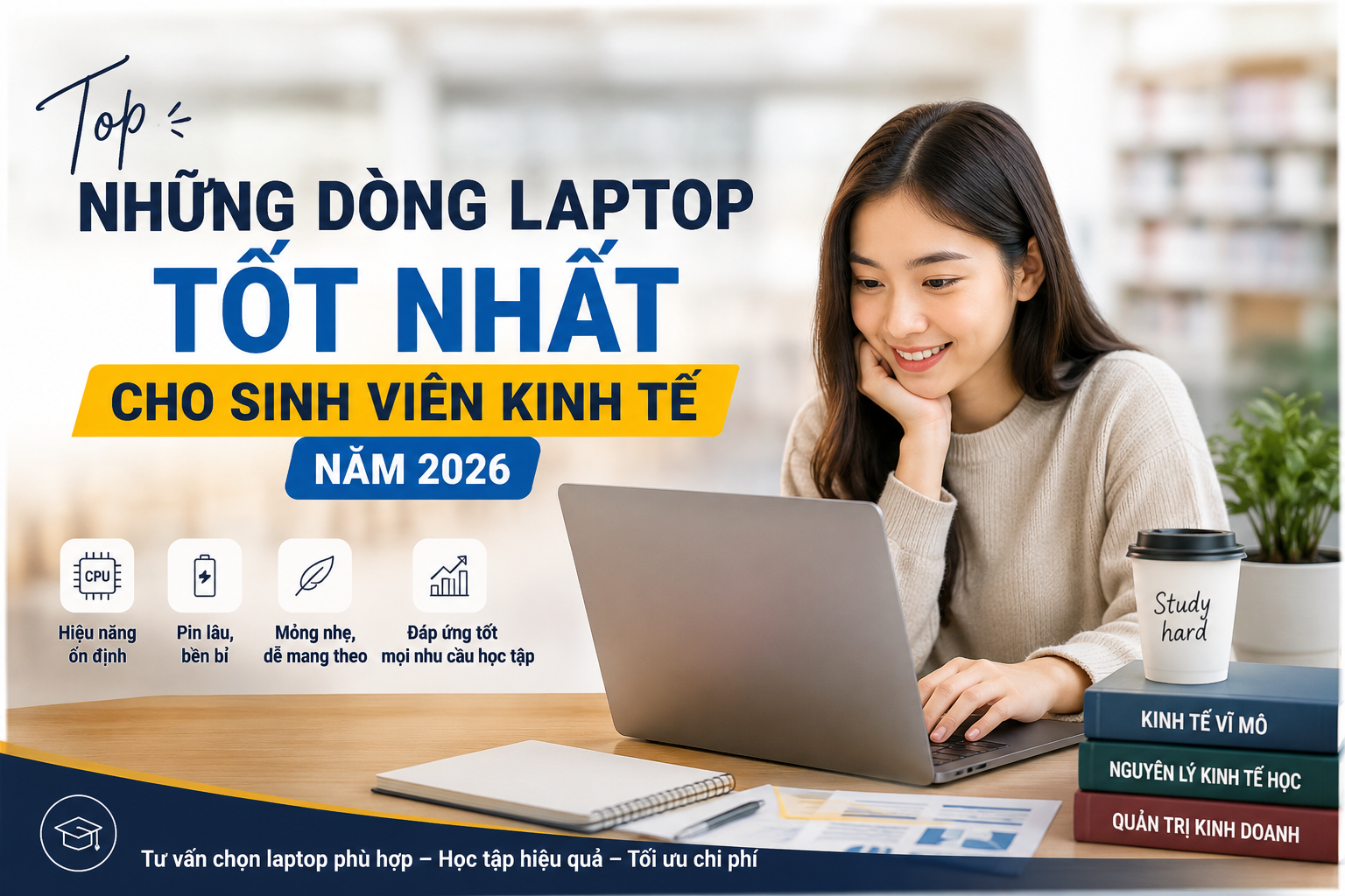 NHỮNG DÒNG LAPTOP TỐT NHẤT CHO SINH VIÊN KINH TẾ NĂM 2026