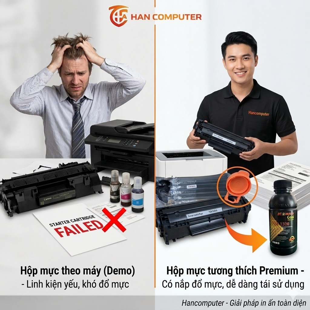 Các dòng máy in nào cần thay hộp mực lần đầu khi hết mực ?