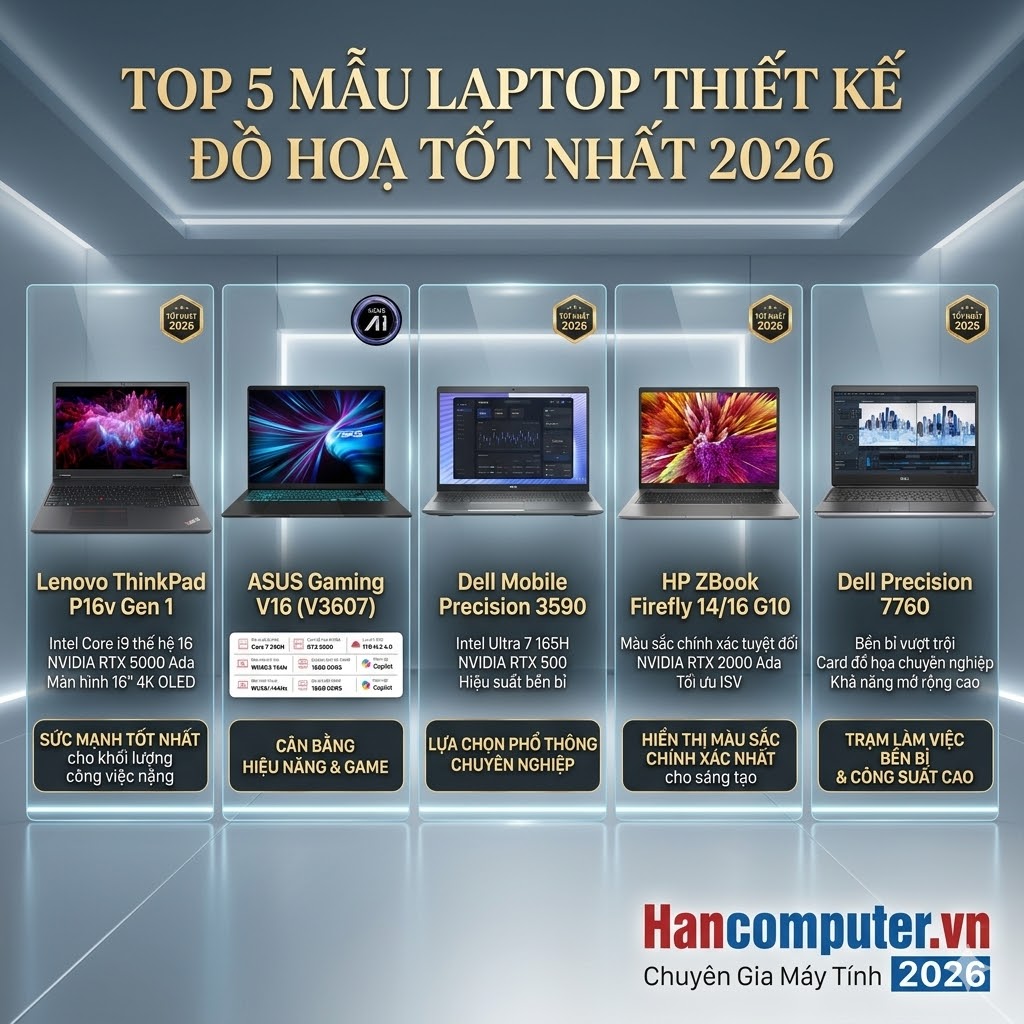Top 05 Laptop Đồ Họa Thiết Kế Chuyên Nghiệp Tháng 05/2026