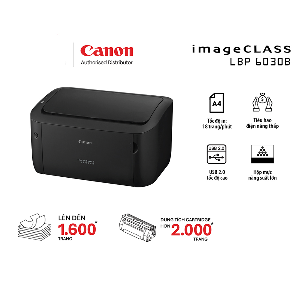 Máy in laser đen trắng Canon LBP6030B Black (A4/A5/ USB) chính hãng giá rẻ
