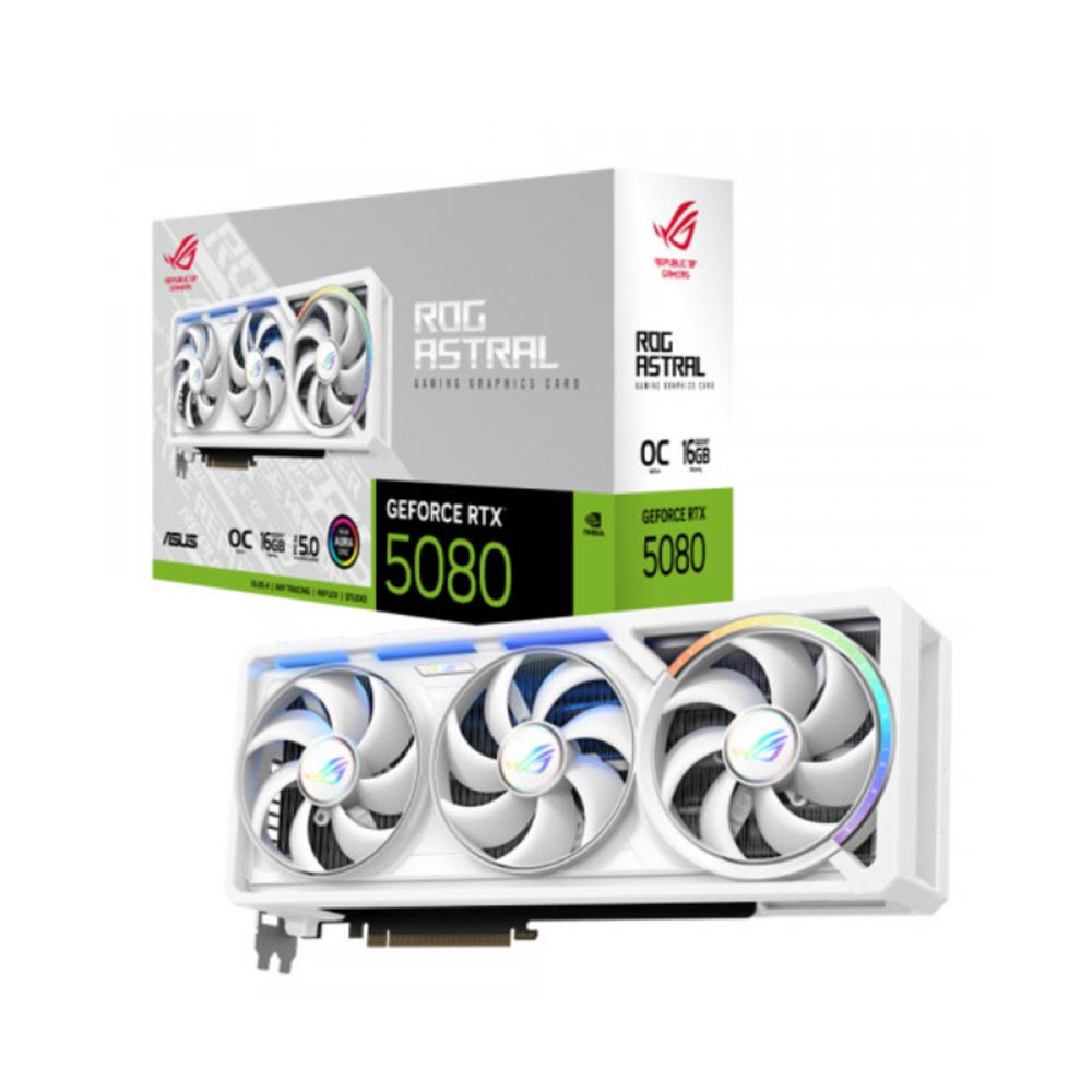 Card đồ họa Asus ROG Astral GeForce RTX 5080 16GB GDDR7 WHITE OC Edition (GDDR7/ 256 bit)