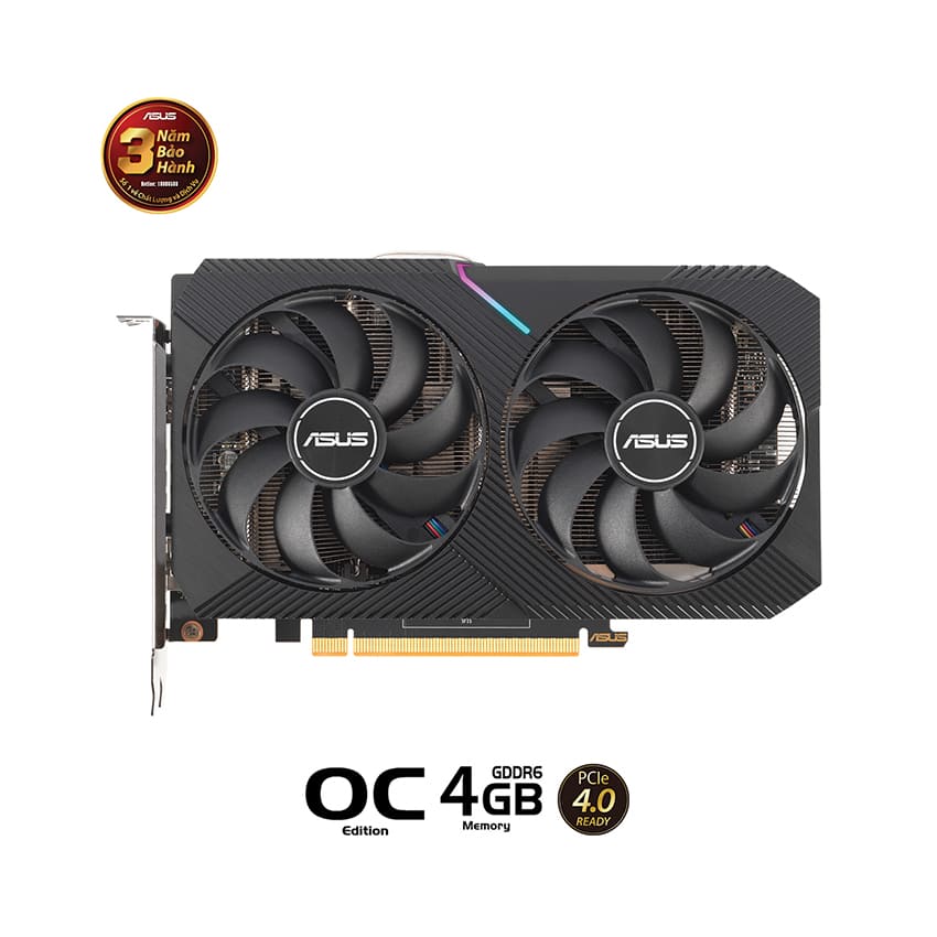 Card đồ họa AMD Asus Dual Radeon RX 6500 XT V2 OC Edition 4GB (GDDR6/ 64 bit)
