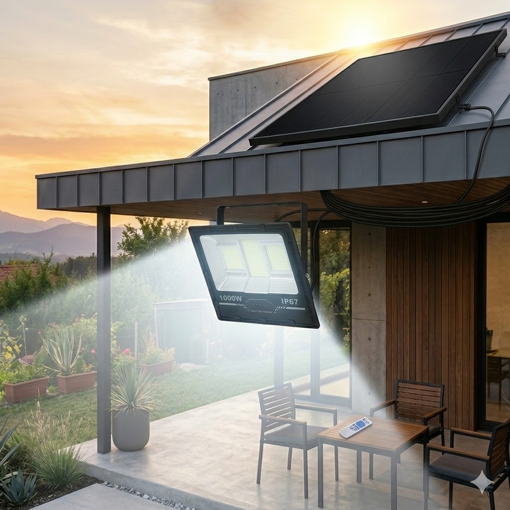 Đèn Pha Năng Lượng Mặt Trời CET-105D- 1000W 1000W chống nước IP67 ngoài trời