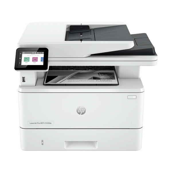 Máy in laser đen trắng HP LaserJet Pro MFP 4103FDN NK (A4/A5/ In/ Copy/ Scan/ Fax/ Đảo mặt/ ADF/ USB/ LAN)