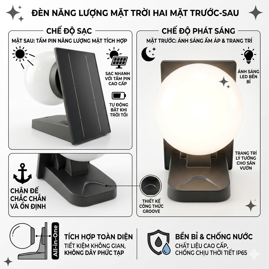 Đèn Năng Lượng Mặt Trời GY-300TL chống nước IP67 ngoài trời