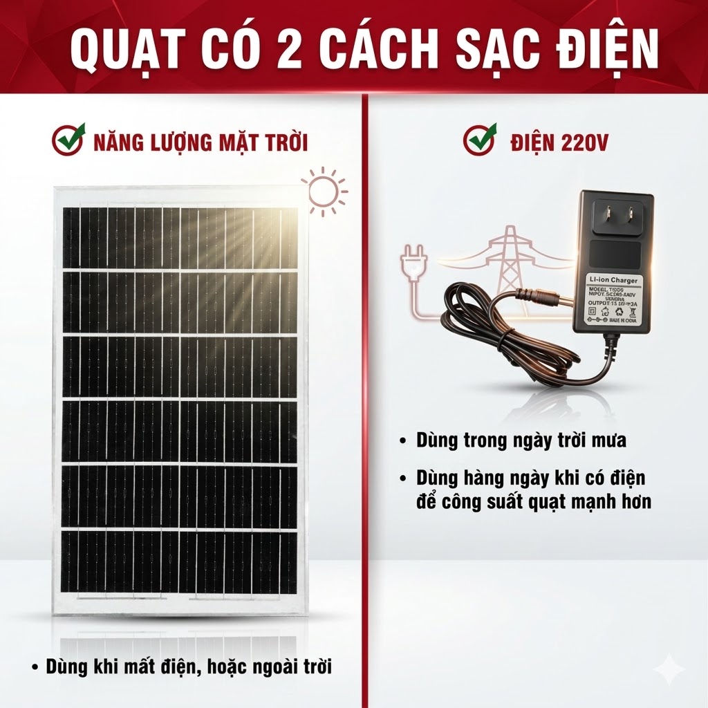 Quạt chân quỳ năng lượng mặt trời 14 Inch