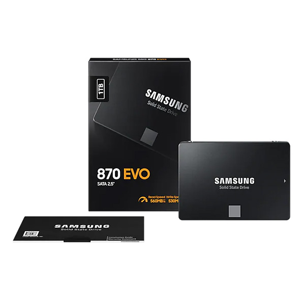 Ổ SSD Samsung 870 Evo MZ-77E1T0BW 1Tb (SATA3/2.5Inch/ 560MB/s/530MB/s)