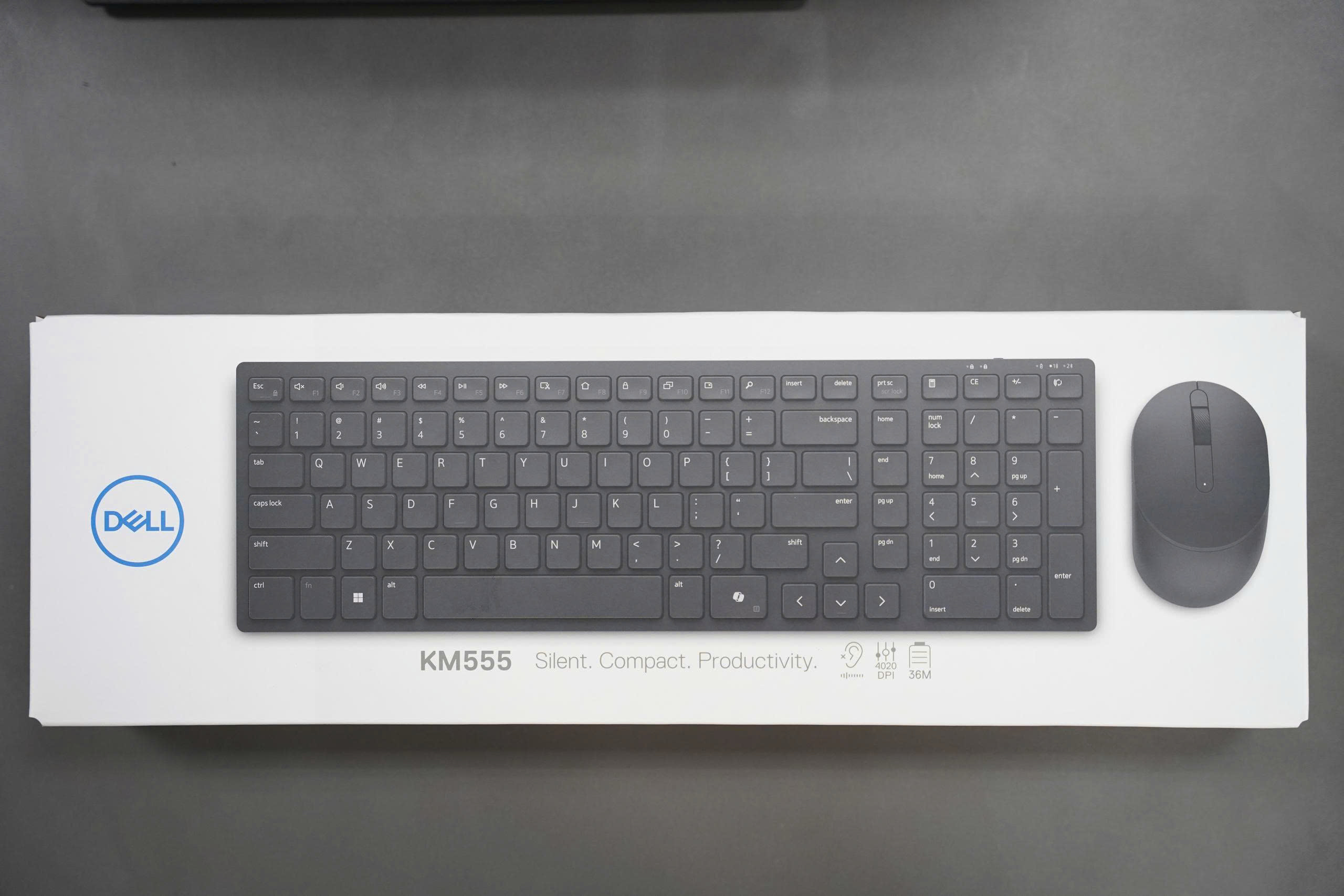 Bộ Bàn Phím Chuột Không Dây Dell KM555-BLACK-ENG-WIRELESS