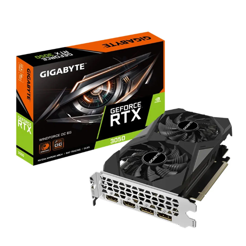 Cạc màn hình Gigabyte GeForce RTX 3050 WINDFORCE OC V2 8GB (N3050WF2OCV2-8GD)