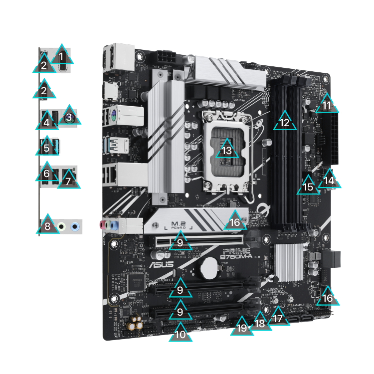 Mainboard Asus Prime B760M-A-CSM D5 (Intel B760/ Socket 1700/ M-ATX/ 4 khe ram)