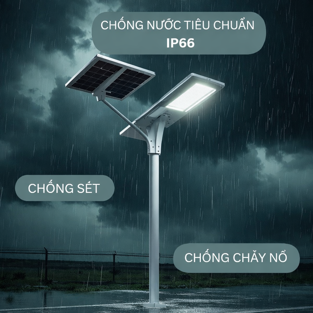 Đèn năng lượng mặt trời Shcet GY-168-300W 300W chống nước IP67 ngoài trời