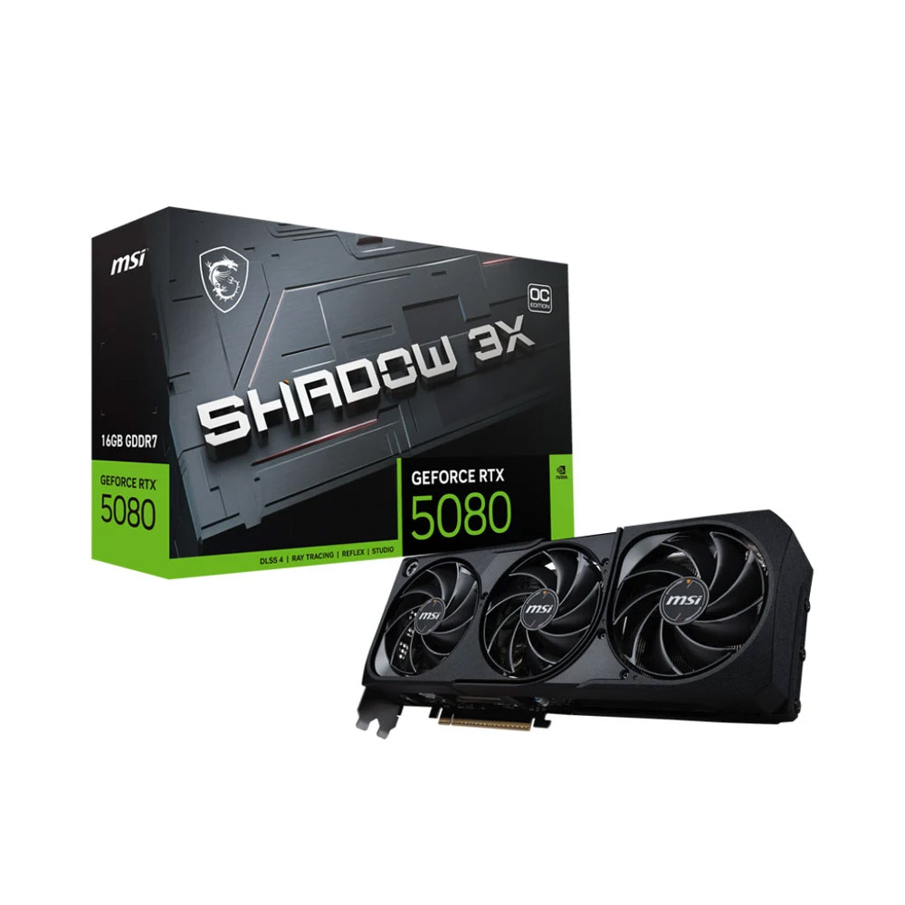 Cạc màn hình MSI GeForce RTX 5080 16G SHADOW 3X OC (GDDR7/ 256 bit)