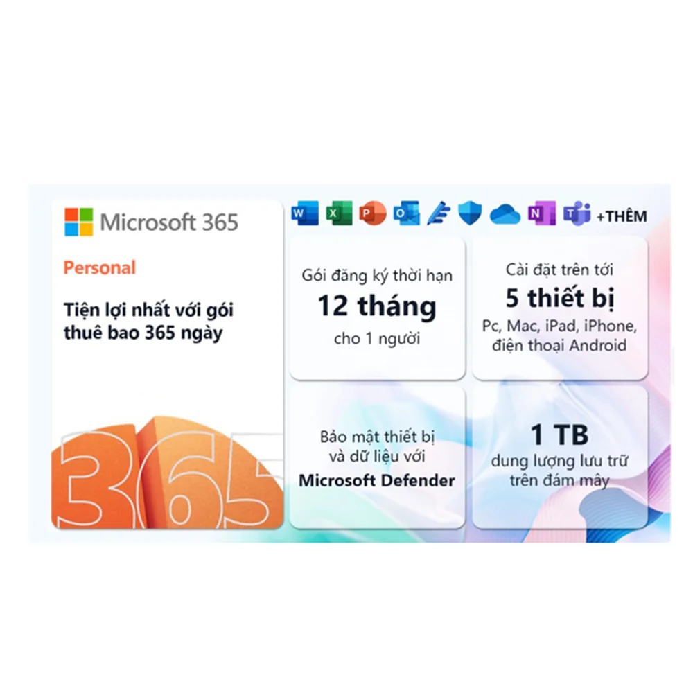 Phần mềm Office Microsoft 365 Personal 1 năm EP2-32313 – Key điện tử ESD