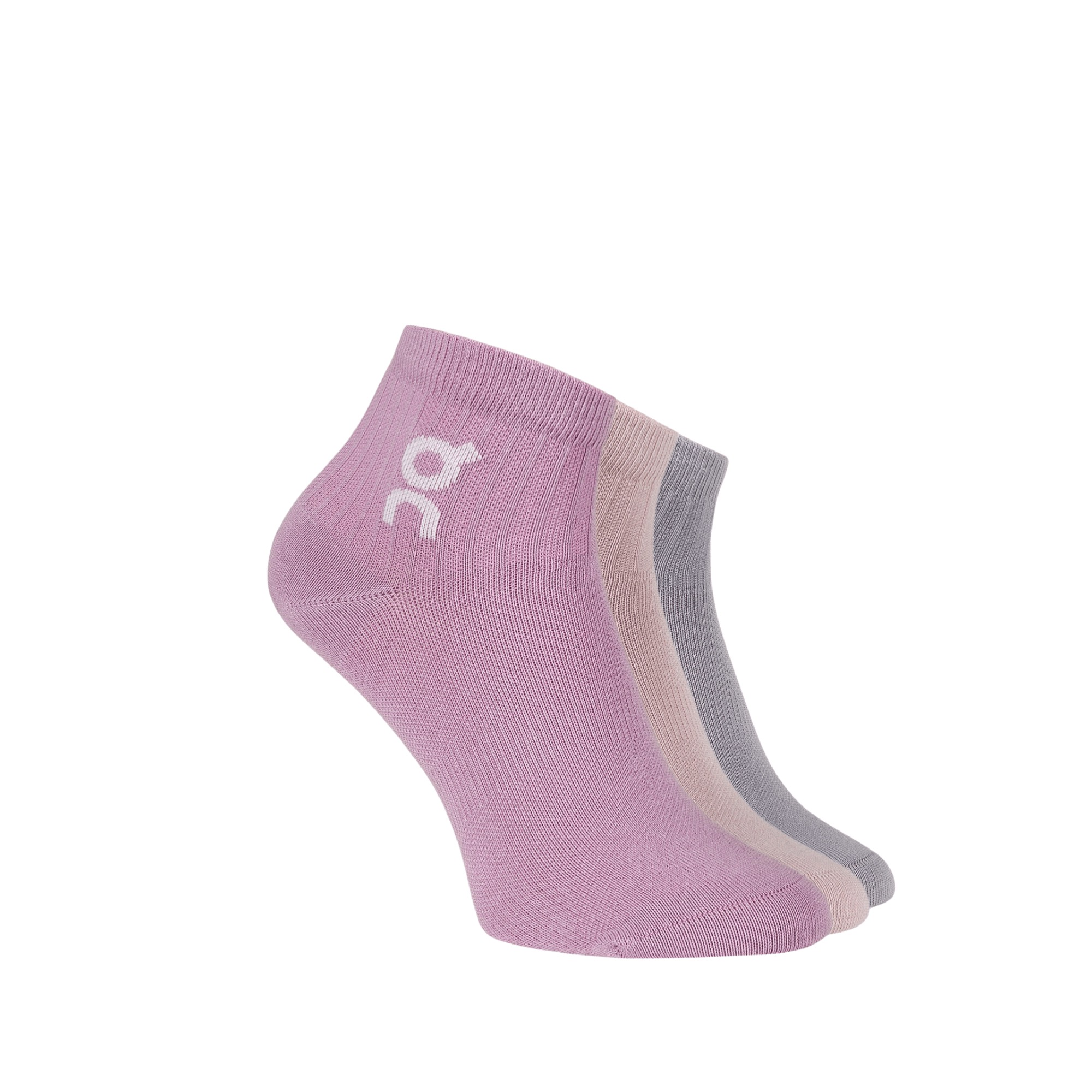Vớ Thể Thao Unisex On Running Logo Sock Mid 3P ( 3 đôi ) - Hồng