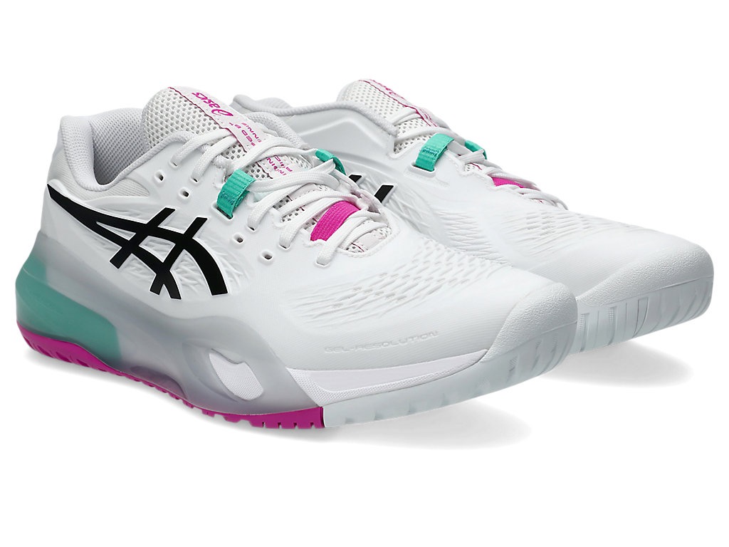 Giày Quần Vợt Nữ Asics Gel-Resolution X White | Aurora Green