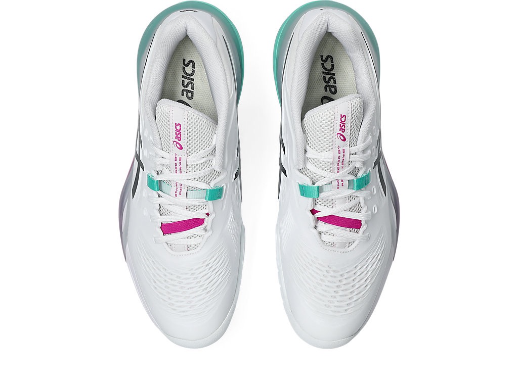 Giày Quần Vợt Nữ Asics Gel-Resolution X White | Aurora Green