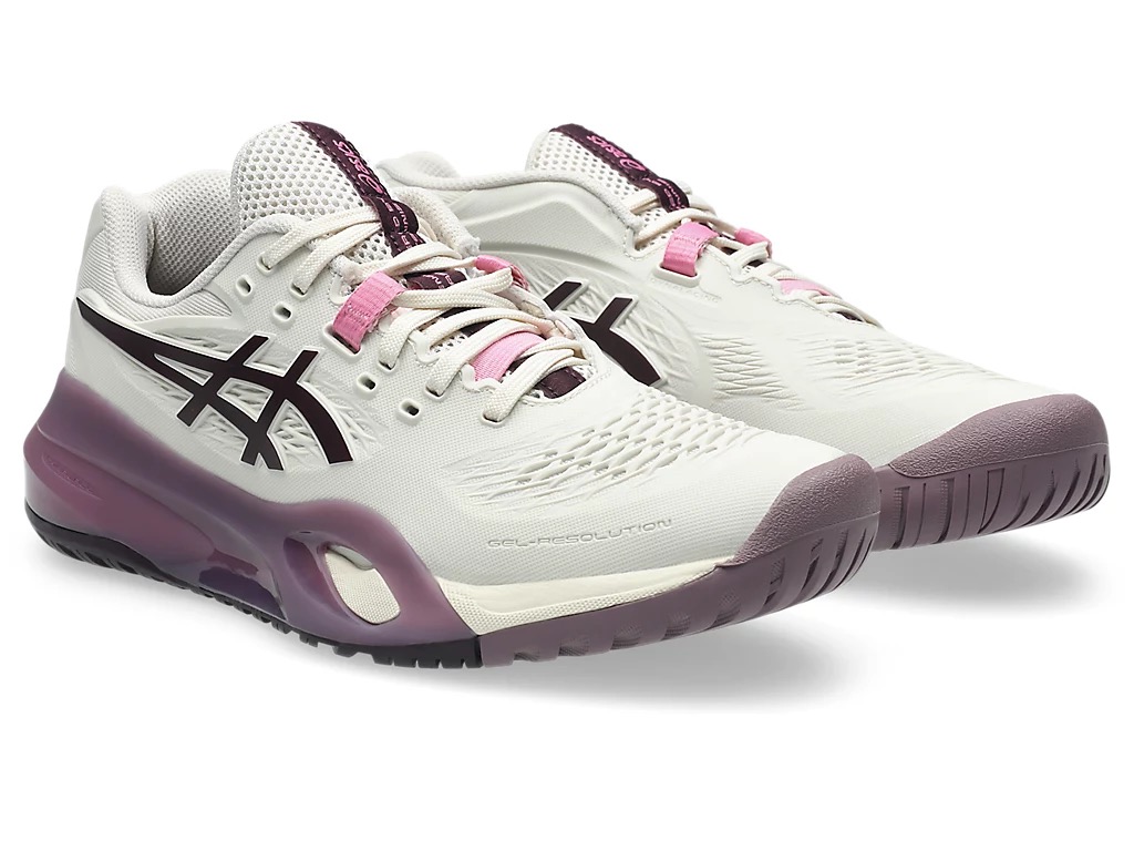 Giày Quần Vợt Nữ Asics GEL-RESOLUTION X SOFT OAT/DARK AUBERGINE