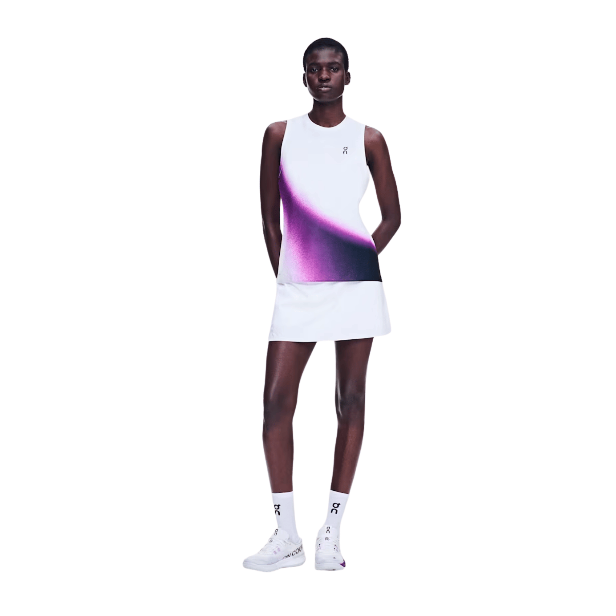Áo ba lỗ thể thao Nữ On Running Court Tank Swing White | Cassis