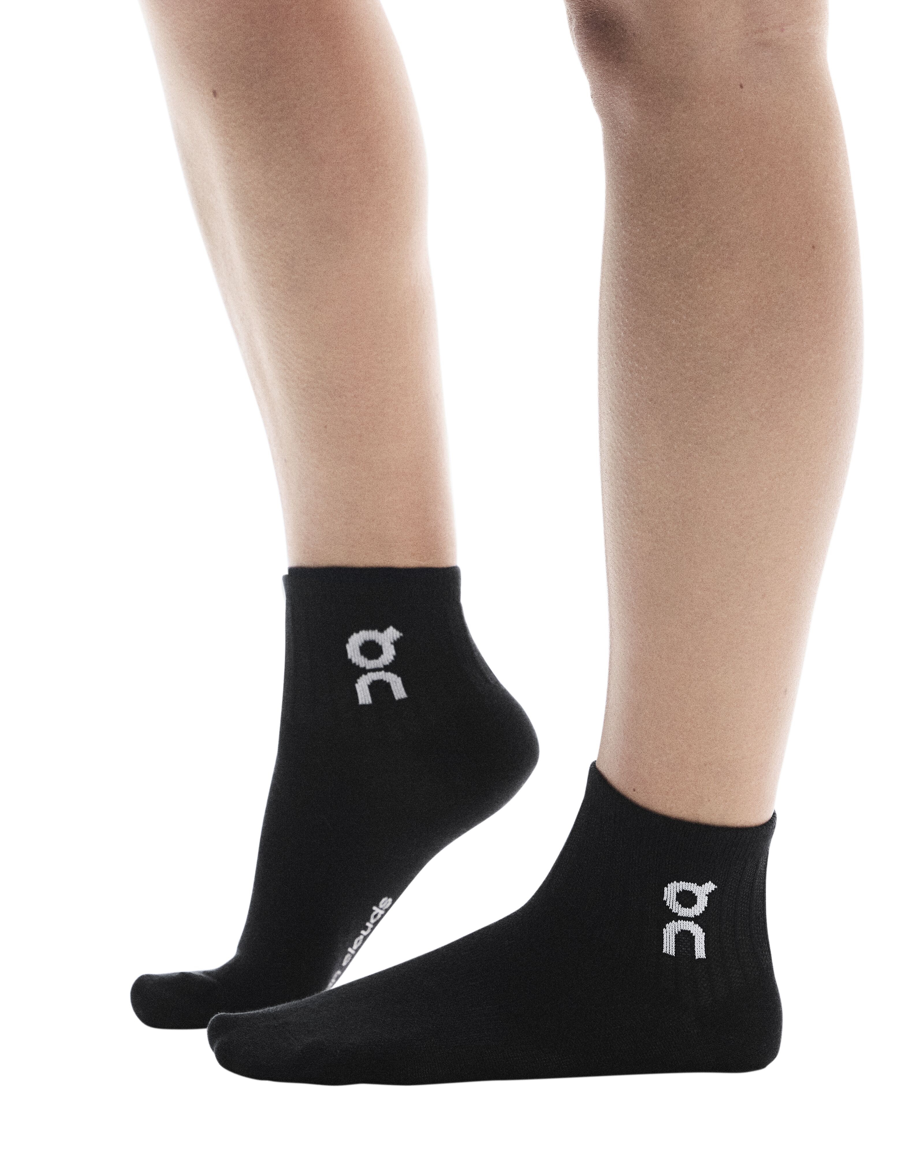 Vớ Thể Thao Unisex On Running Logo Sock Mid 3P ( 3 đôi ) - Đen