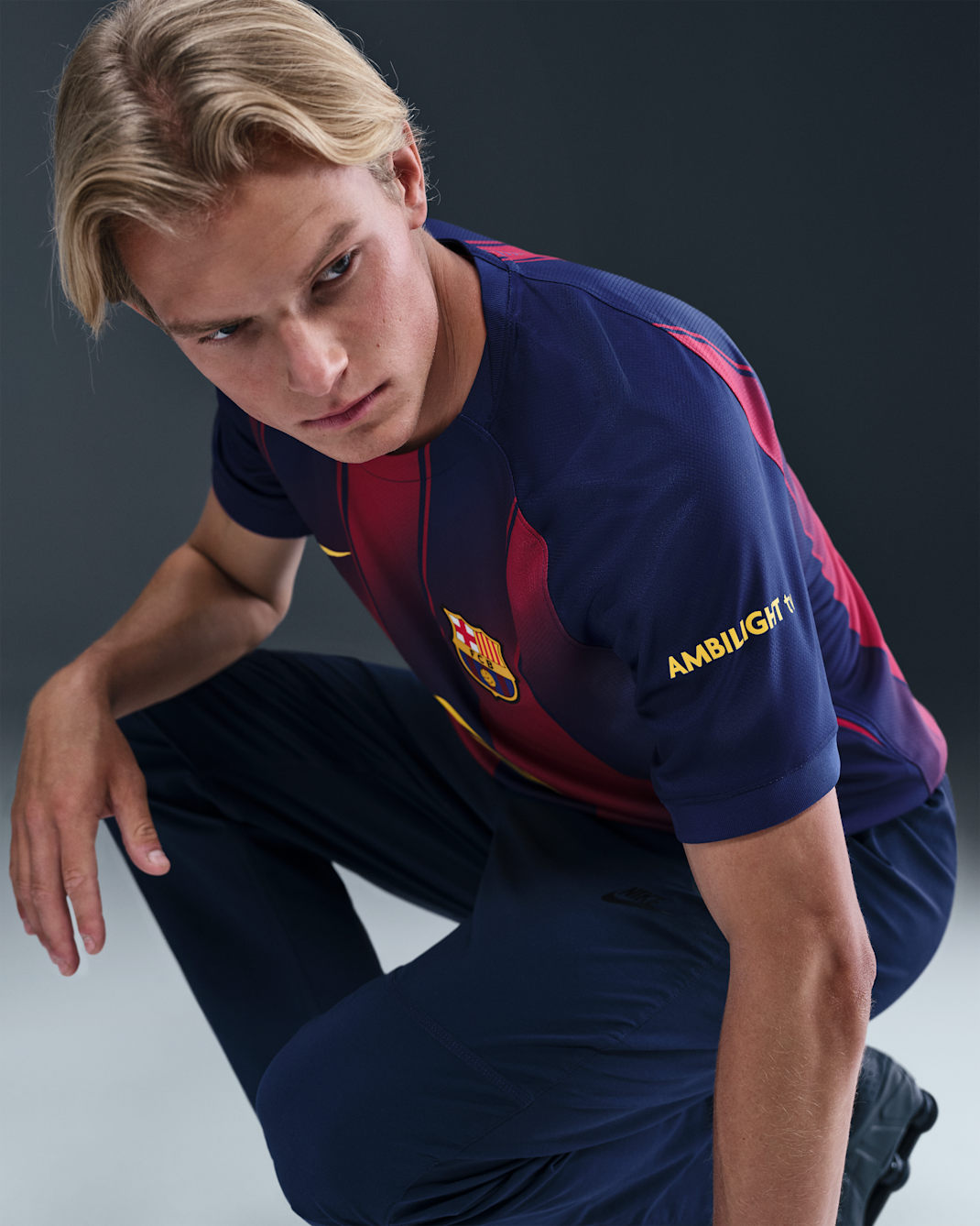 Áo Tay Ngắn Thể Thao Nam Nike FC Barcelona 2025/26 Stadium Home