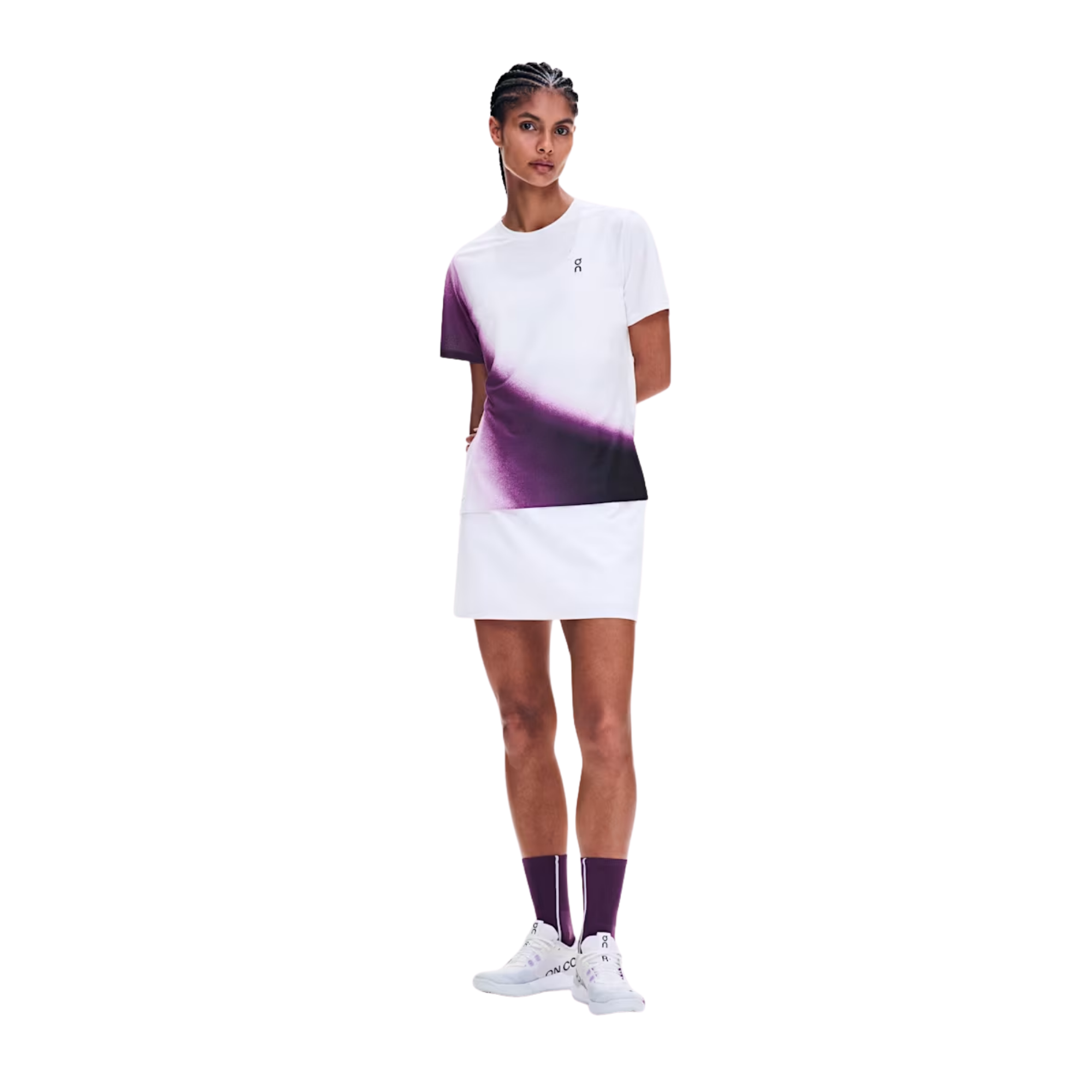 Áo Tay Ngắn Thể Thao Nữ On Running Court-T Swing White | Cassis