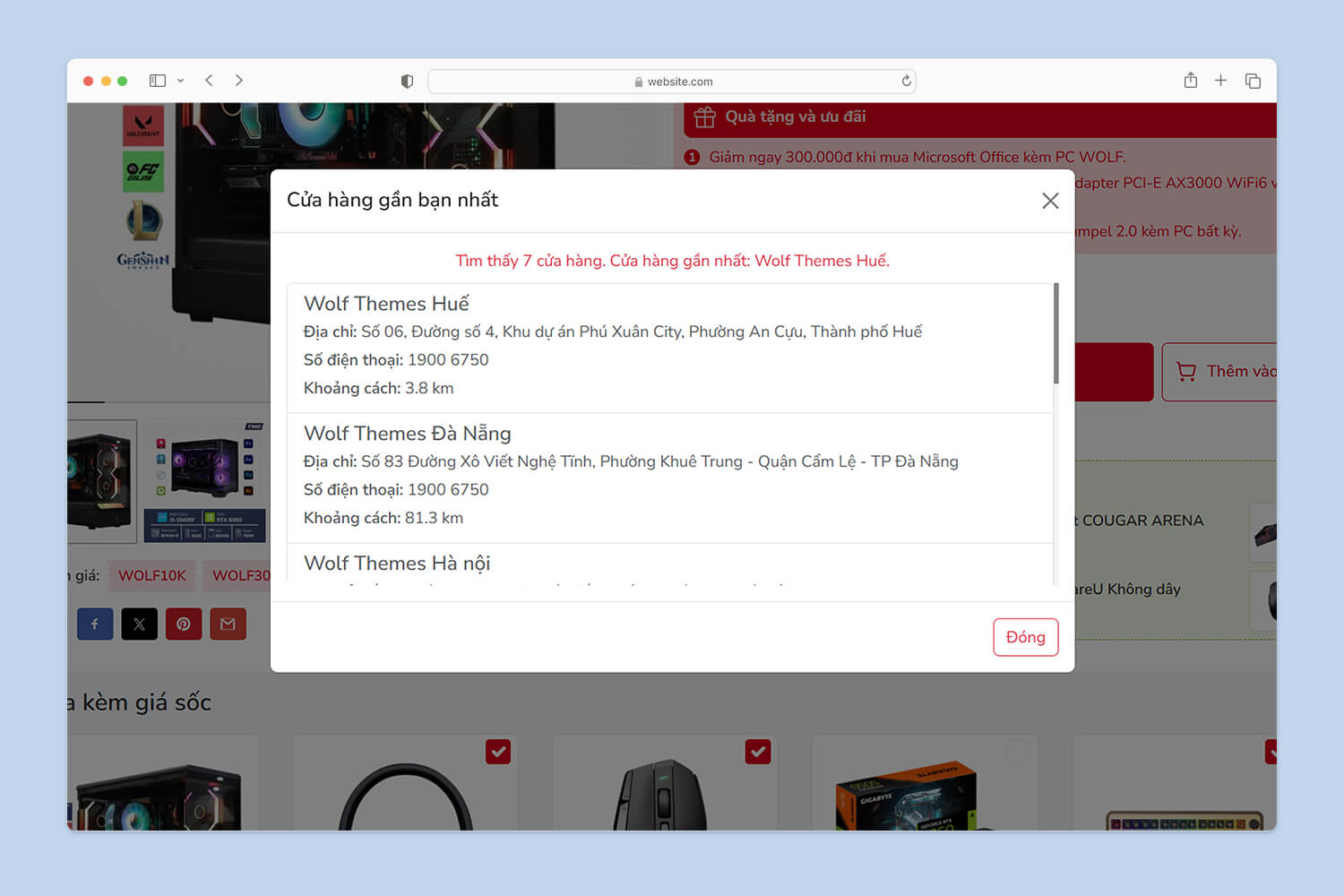 Tìm cửa hàng gần nhất