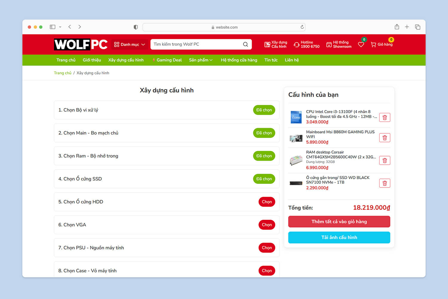 Xây dựng cấu hình