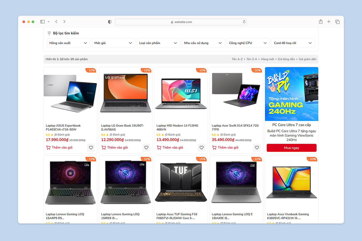 Danh mục sản phẩm