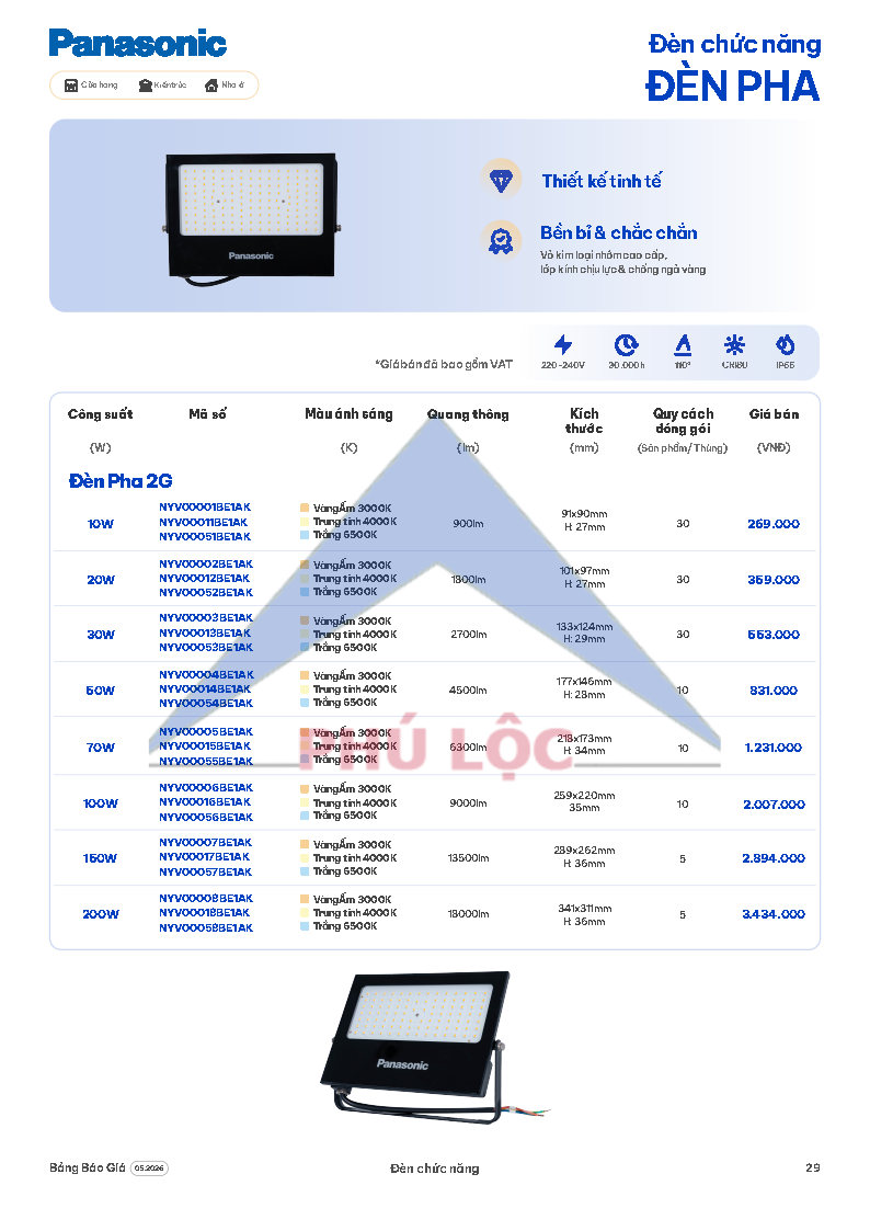 ĐÈN CHIẾU SÁNG PANASONIC