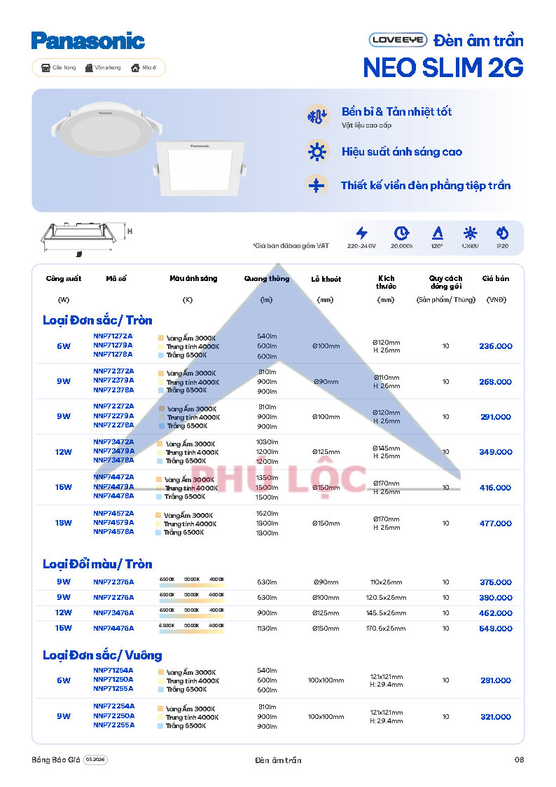 ĐÈN CHIẾU SÁNG PANASONIC