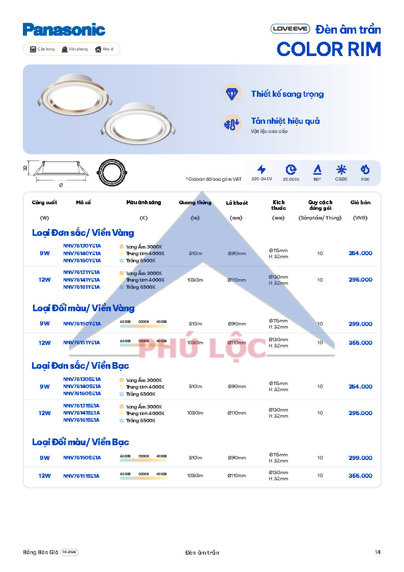 ĐÈN CHIẾU SÁNG PANASONIC