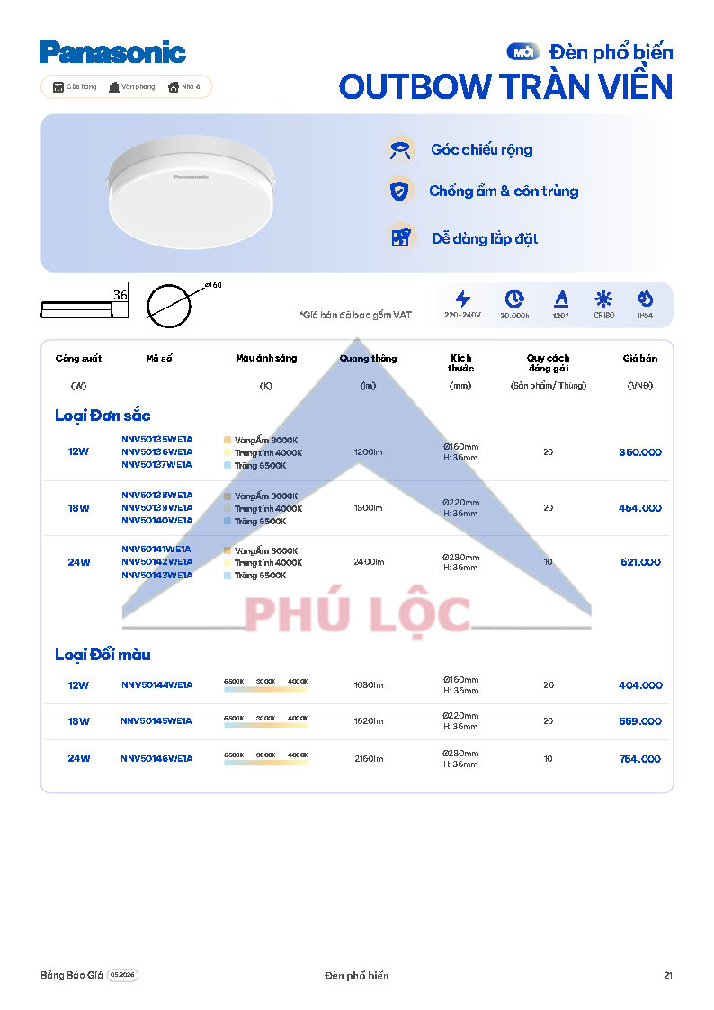 ĐÈN CHIẾU SÁNG PANASONIC