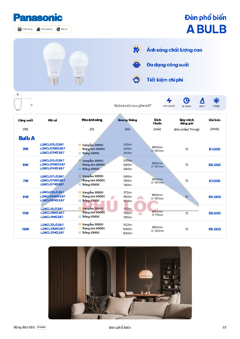 ĐÈN CHIẾU SÁNG PANASONIC