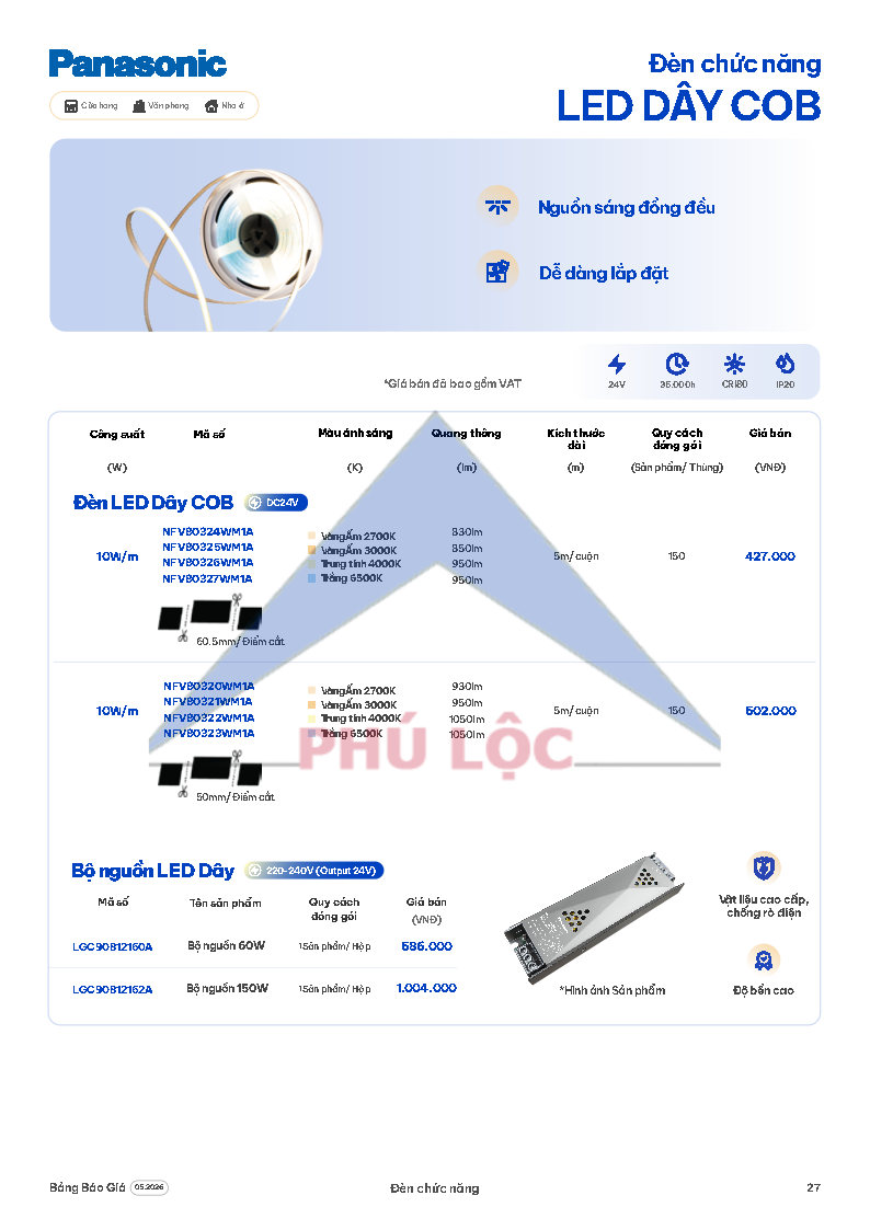 ĐÈN CHIẾU SÁNG PANASONIC