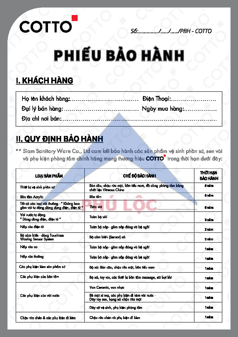 COTTO - BÀN CẦU