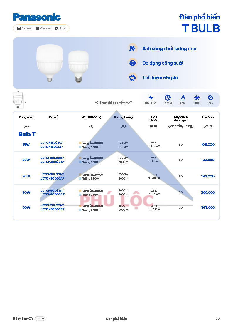 ĐÈN CHIẾU SÁNG PANASONIC