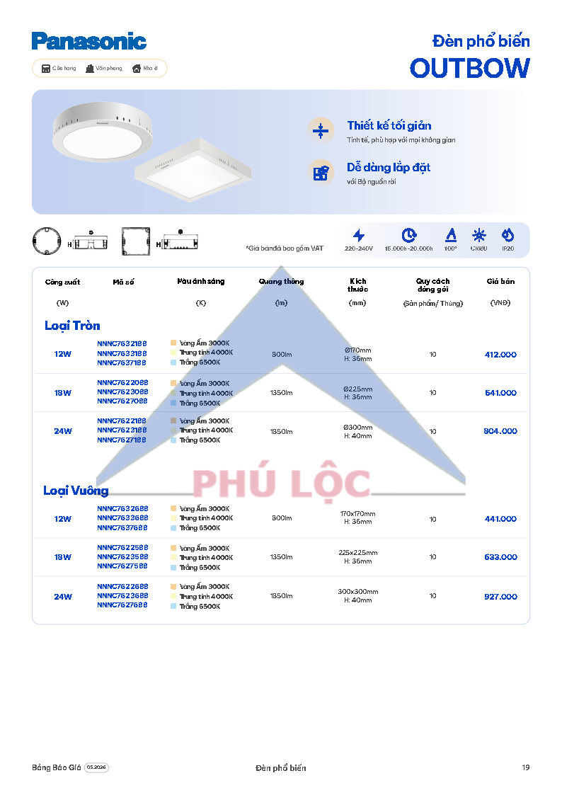 ĐÈN CHIẾU SÁNG PANASONIC