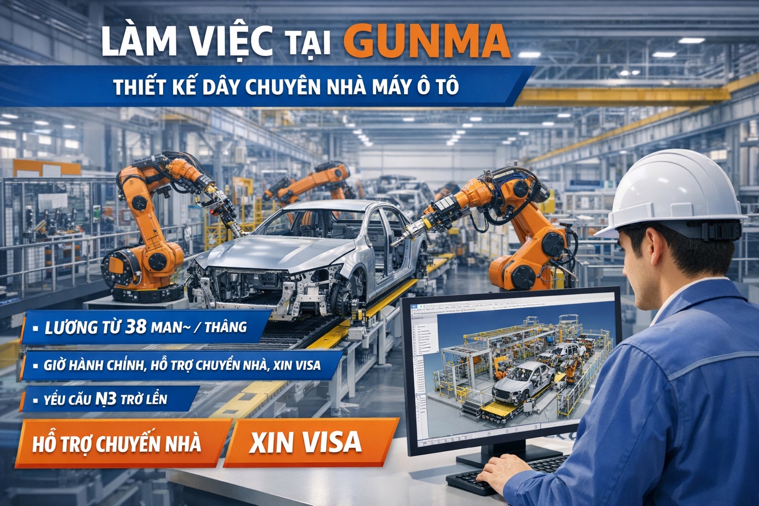 Tuyển dụng Kỹ sư thiết kế 3D – Ngành ô tô tại Gunma, Nhật Bản