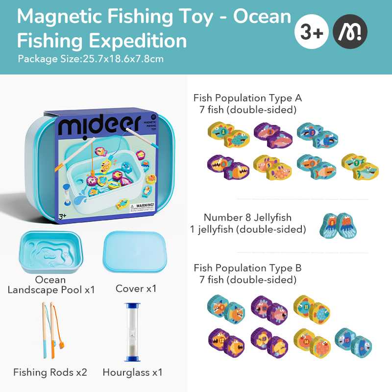 Đồ Chơi Câu Cá Nam Châm Bằng Gỗ Cho Bé Mideer Magnetic Fishing Toy 3+