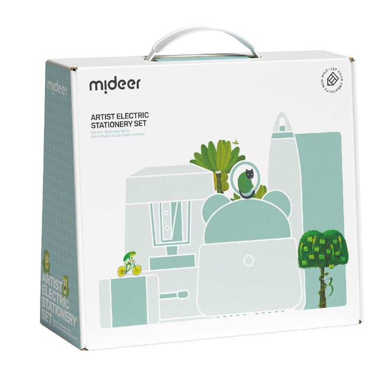 Bộ Gọt Bút Chì Tự Động Cao Cấp Mideer Artist Electric Stationery Set- Citrus Glow 3+