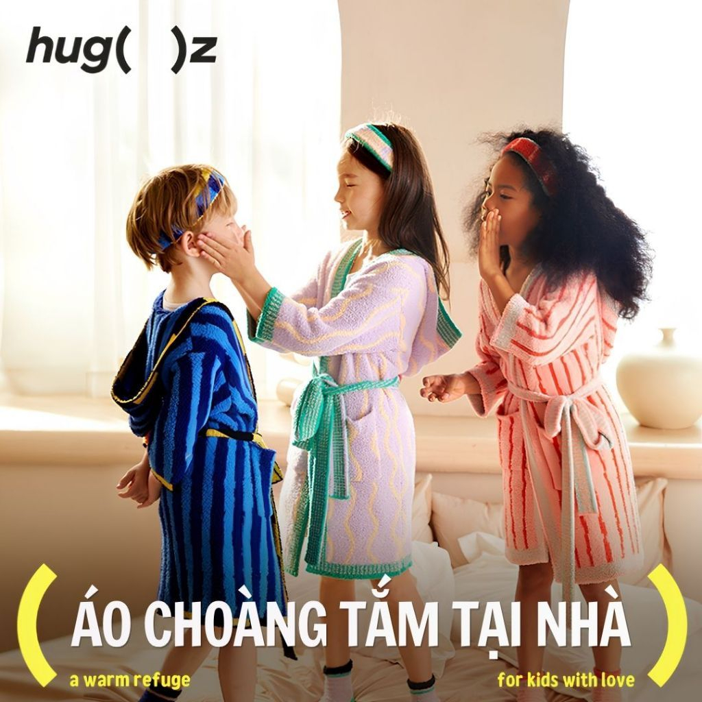 Áo Choàng Tắm Khô Nhanh Hugz Bathrobe Size S 100-120cm