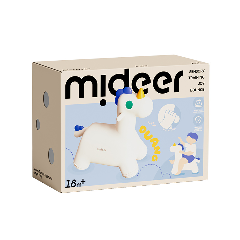 Thú Nhún Bơm Hơi Cho Bé Màu Trắng Mideer Joy Bounce Jumper Pony 18m+