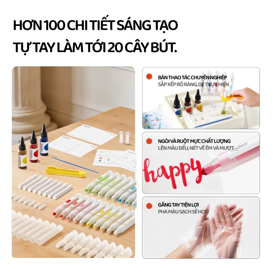 Bộ Tự Làm Bút Màu DIY Cho Bé Mideer Mix & Make Marker 3+
