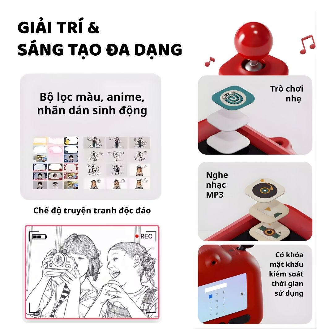 Máy Ảnh Mini Chụp Lấy Liền Cho Bé Zoyzoii Kids Instant Camera E29- Green