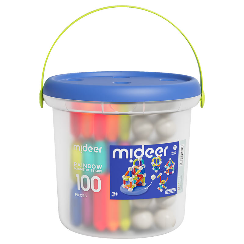 Đồ chơi xếp hình nam châm cho bé Mideer Rainbow Magnetic Building Stick 100 Chi Tiết 3+