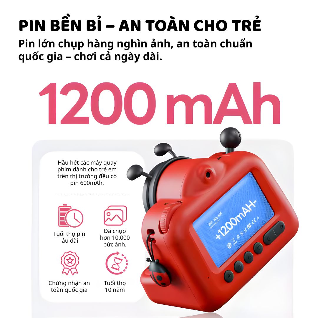Máy Ảnh Mini Chụp Lấy Liền Cho Bé Zoyzoii Kids Instant Camera E29- White