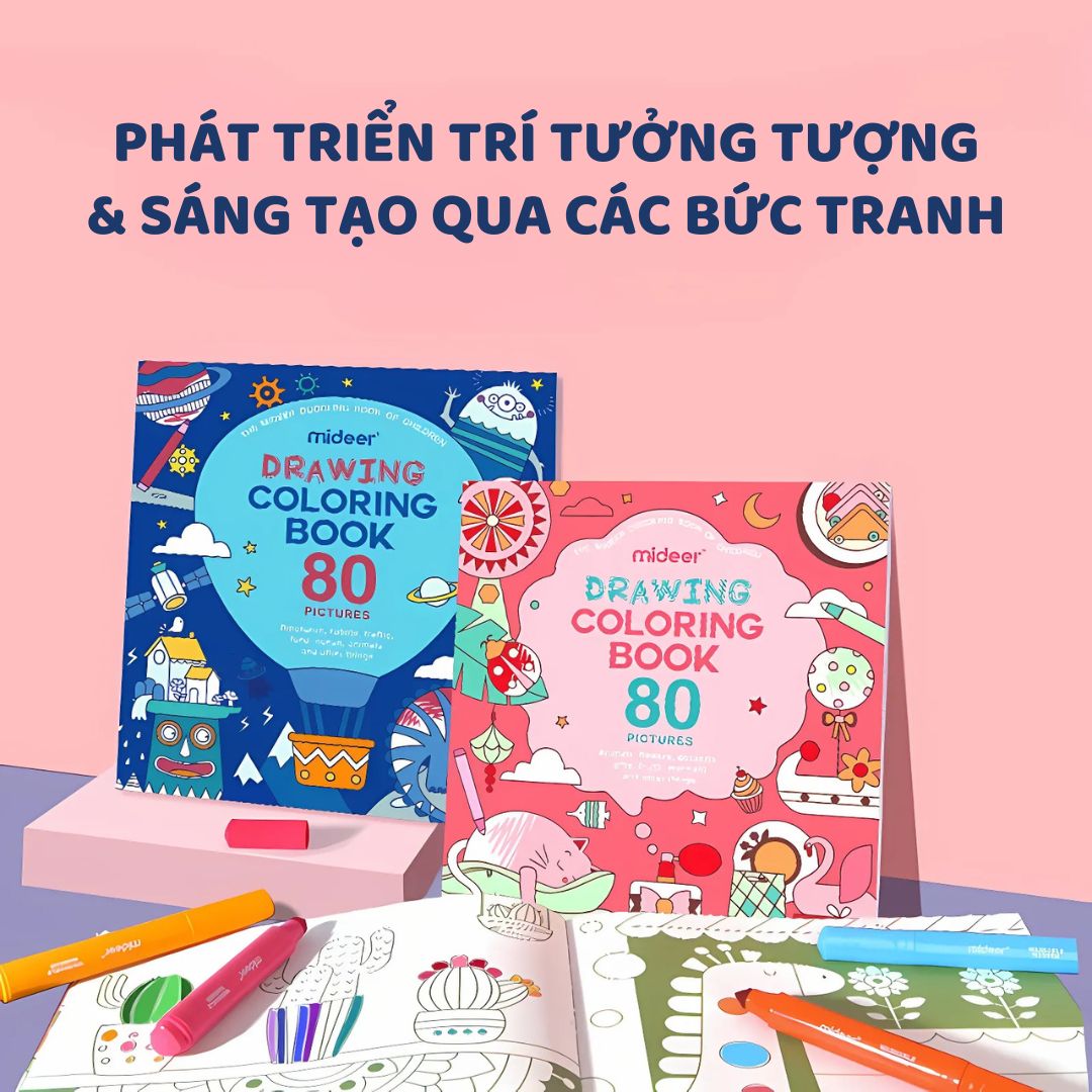 Sách Tô Màu Cho Bé Trai Mideer Drawing Coloring 3+