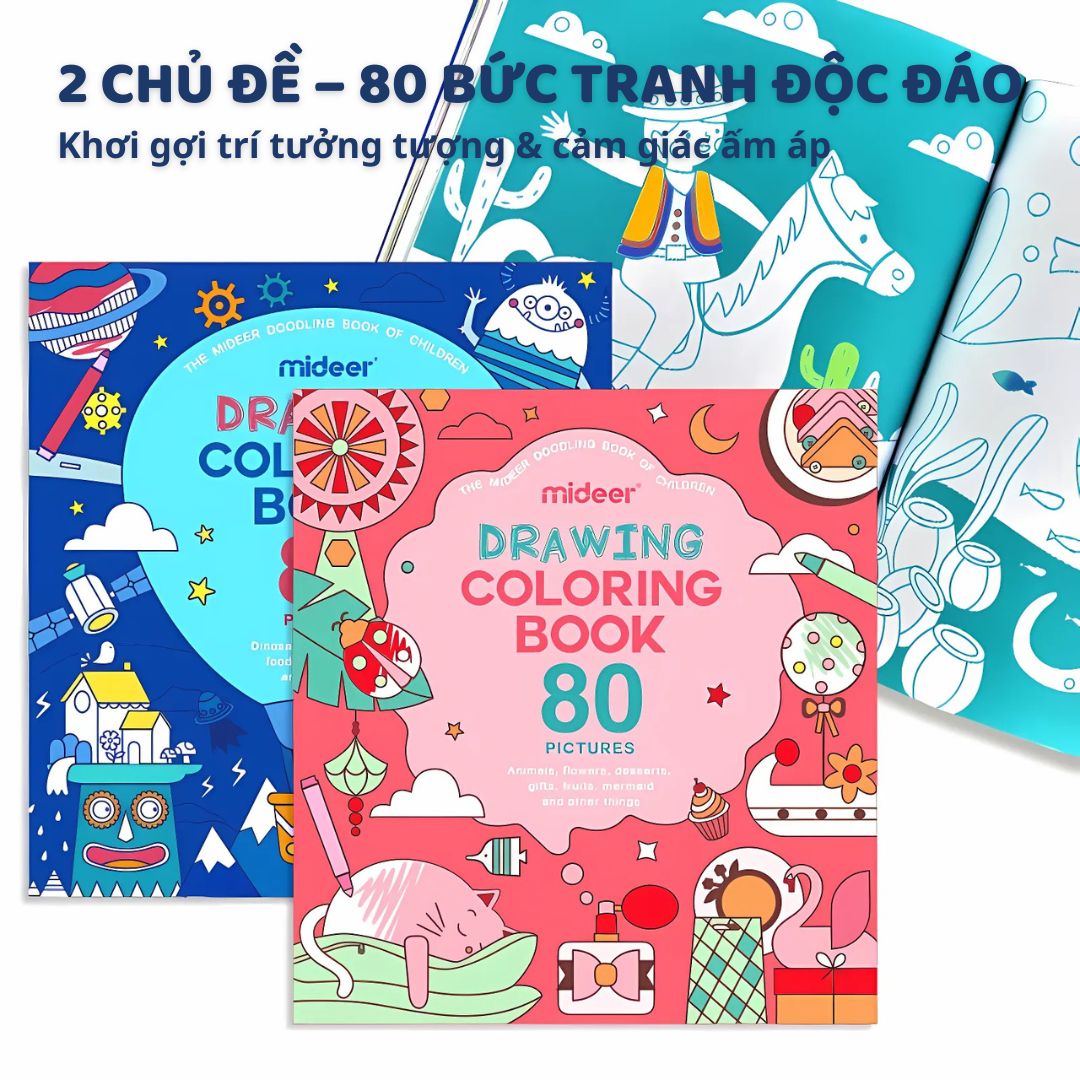 Sách Tô Màu Cho Bé Gái Mideer Drawing Coloring 3+
