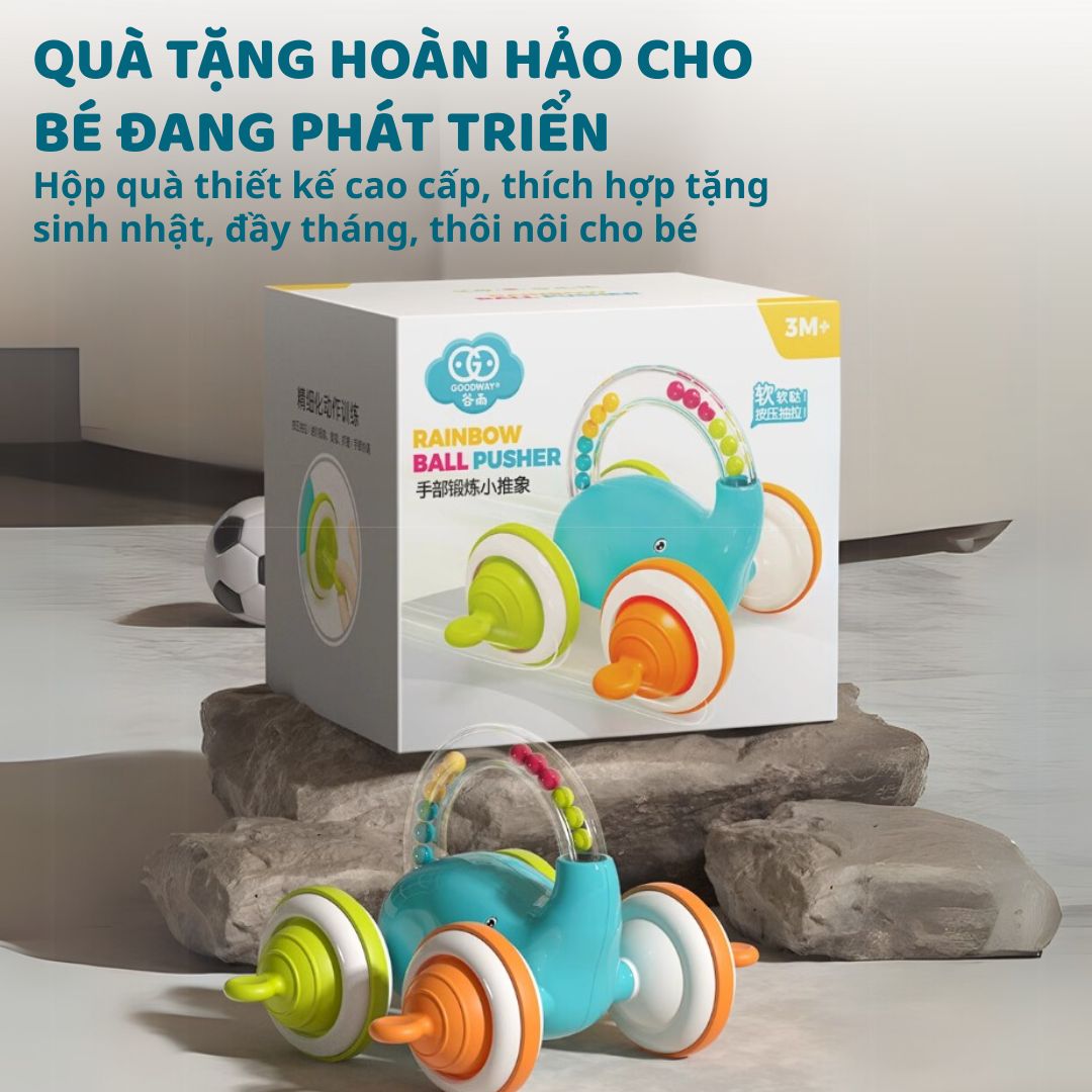 Đồ Chơi Tập Bò Cho Bé Sơ Sinh Hình Con Voi Goodway Little Elephant Toy 3m+